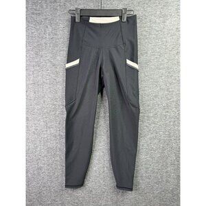 Old Navy Active Powersoft High-Rise 7/8 Ankle Leggings S Black/cream‎ athleisure